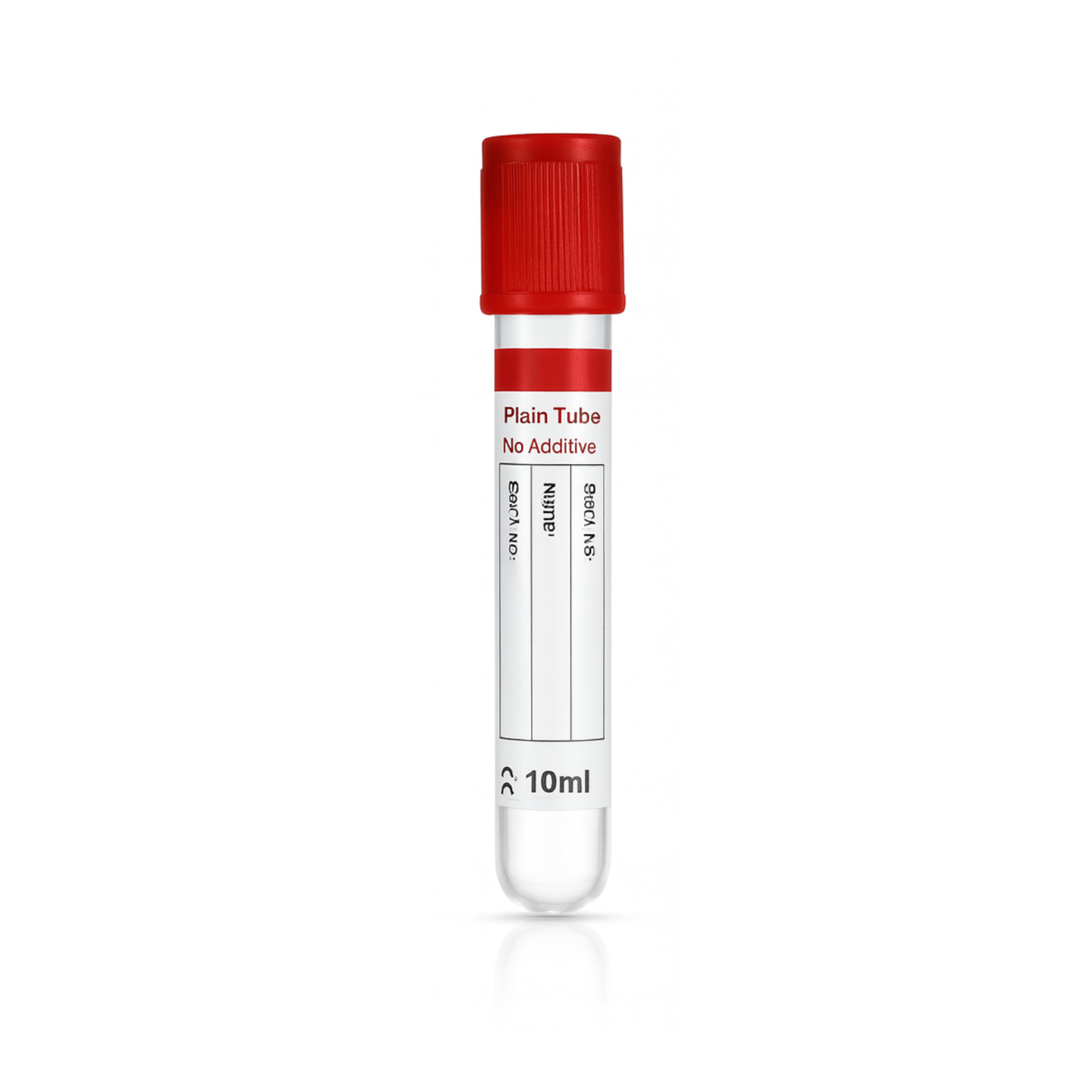 Vacuum Blood Collection Tube Red Top, NO ADDITIVE 10mL, PET, 30165