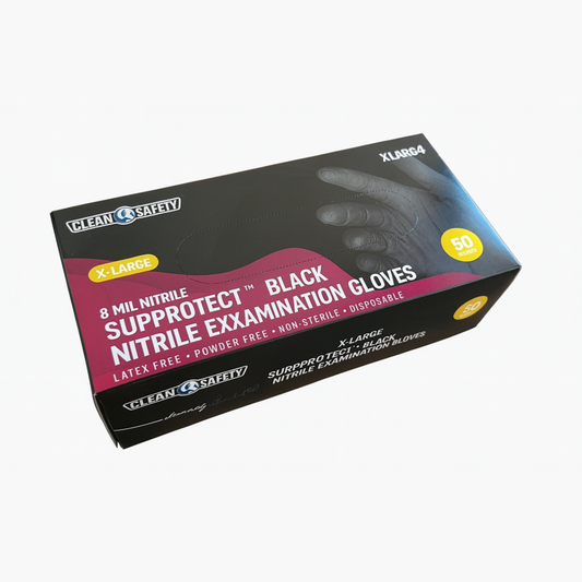 8 Mil Black Disposable Nitrile Gloves