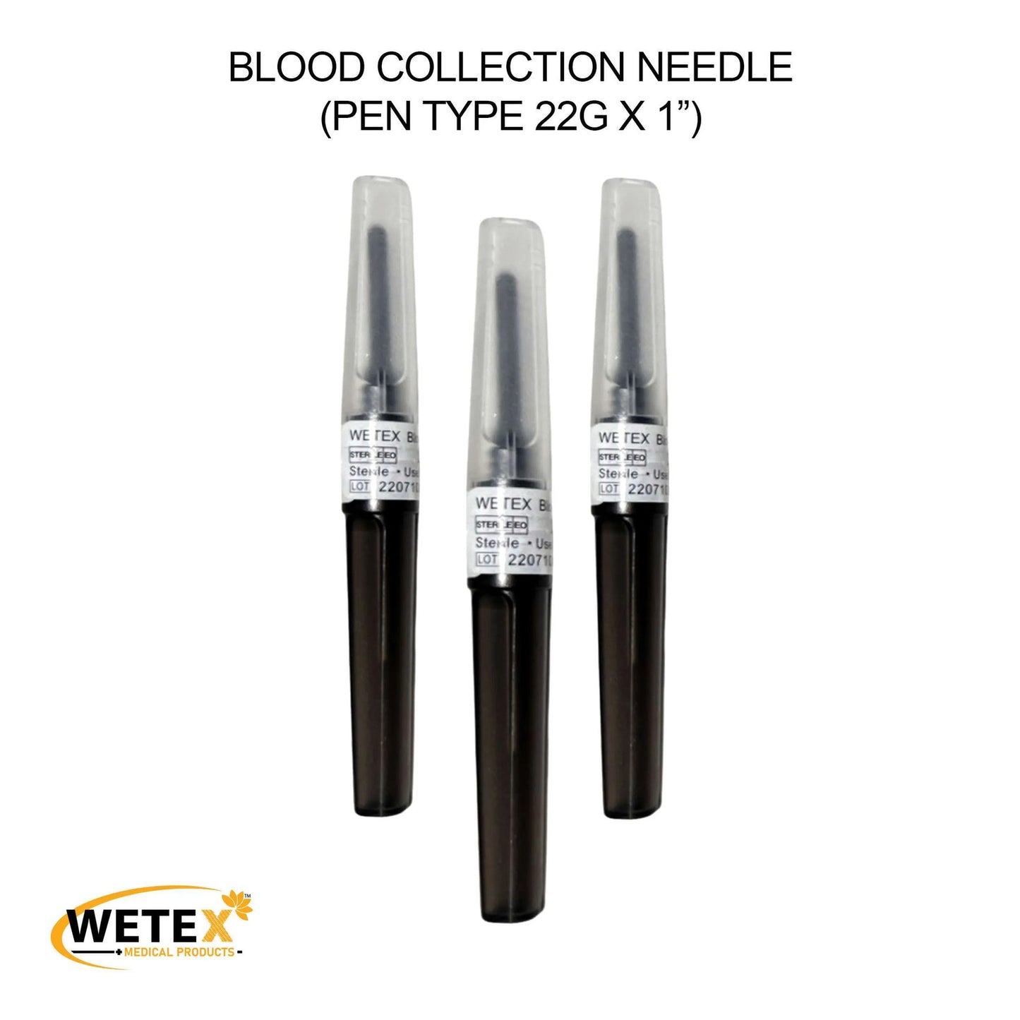 Blood Collection Pen Type, 21g, 22 Gauge x 1 inch