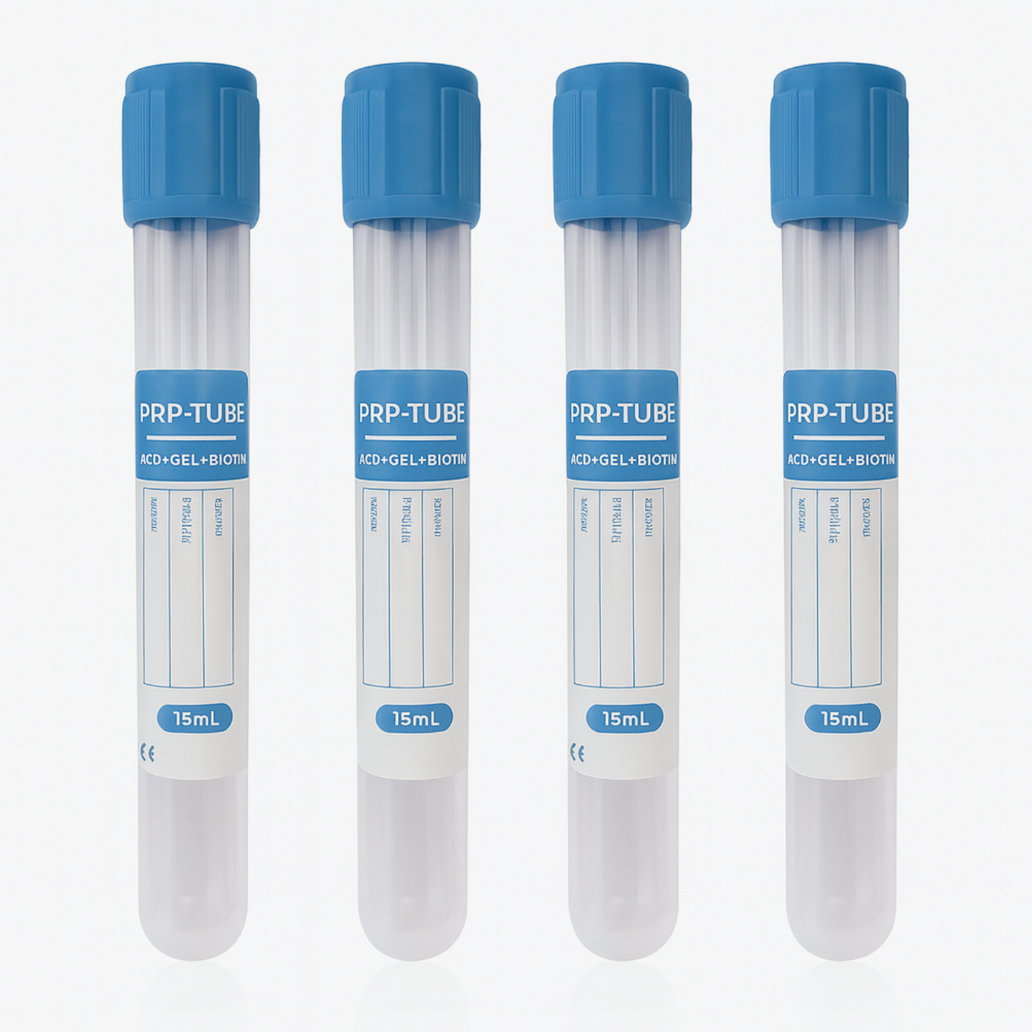 Platelet-Rich Plasma (PRP) Tubes with ACD, Gel Separator, and Biotin. 15mL Plastic top with plastic (light blue), 30183