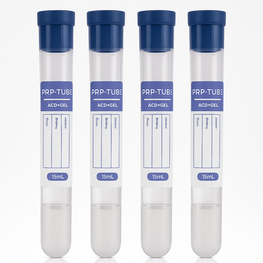 Platelet-Rich Plasma (PRP) Tubes with ACD, Gel Separator, 15mL rubber top with Glass, 30182 (Dark Blue)