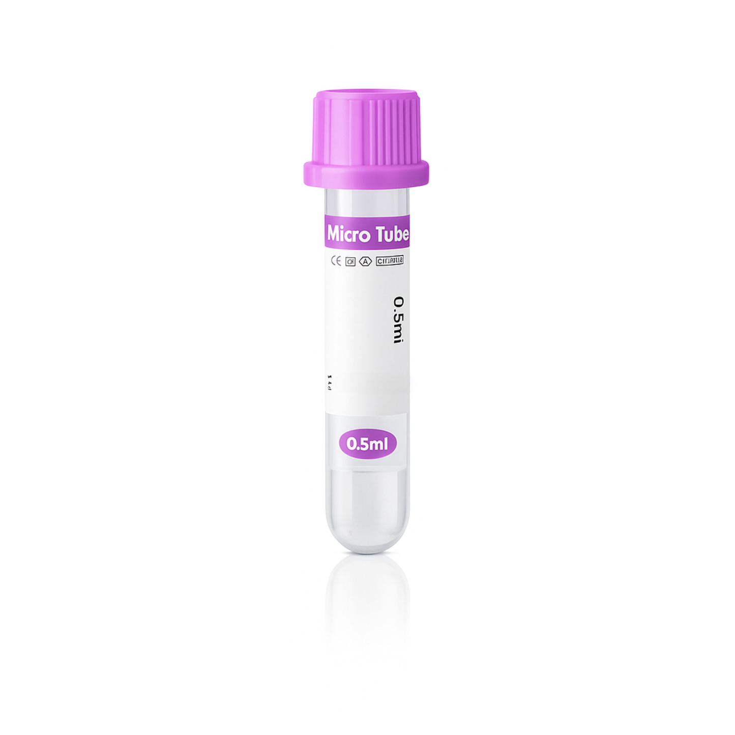 0.5mL K2 EDTA Blood Collection Tube – Lavender Top | Sterile and Vacuum-Sealed