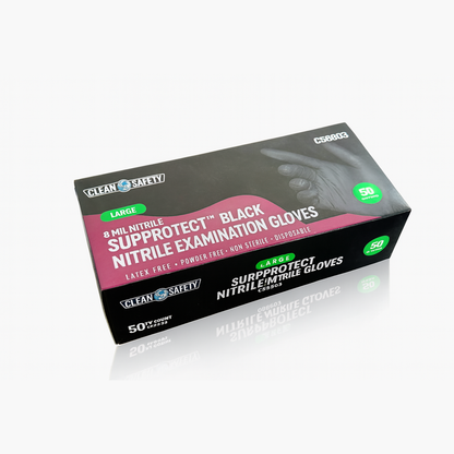 8 Mil Black Disposable Nitrile Gloves