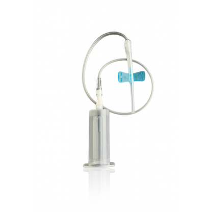 Blood Collection Set with Holder 21 and 23 Gauge 3/4 Inch Needle Length Safety Needle 12 Inch Tubing Sterile