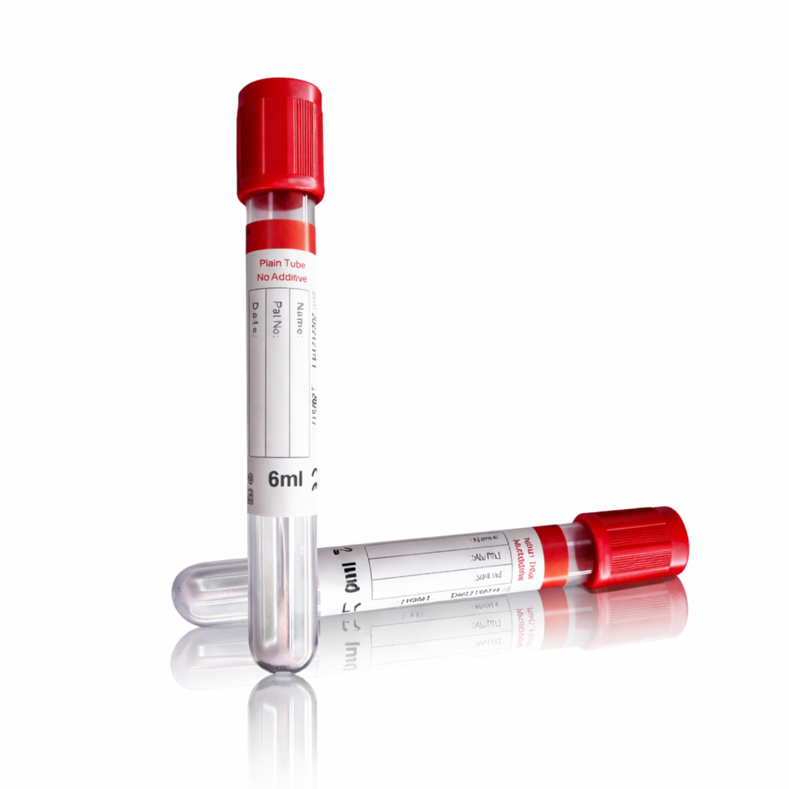 plain veterinary vacuum blood collection tube without additive