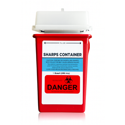 1 Quart Biohazard Containers, Red, 30136
