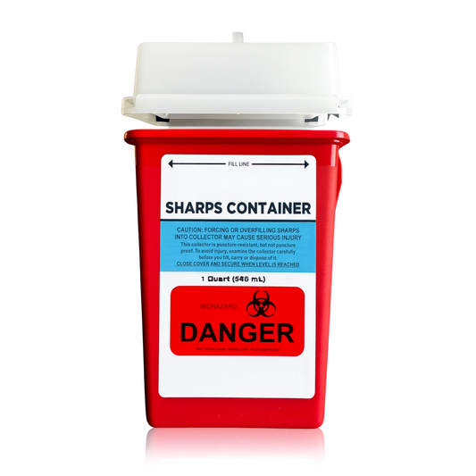 1 Quart Biohazard Containers, Red, 30136