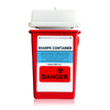 1 Quart Biohazard Containers, Red, 30136