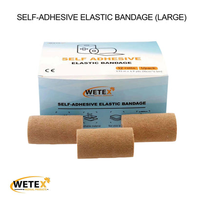 Self-Adhering Elastic Bandage, Adhesive, Tan Color, 3 Sizes
