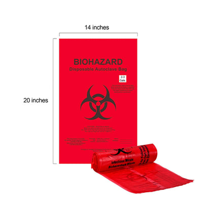 Red Biohazard Bags - Disposable Autoclave Bags in 4 Sizes for Medical and Laboratory Infectious Waste Bag