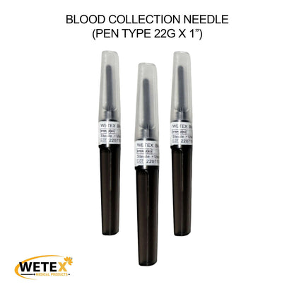 Blood Collection Pen Type, 21g, 22 Gauge x 1 inch
