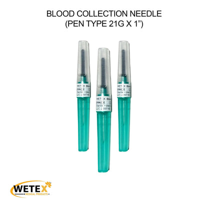 Blood Collection Pen Type, 21g, 22 Gauge x 1 inch