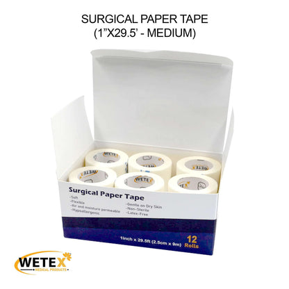 Surgical Paper Tape, FDA, 2 Sizes, White Color